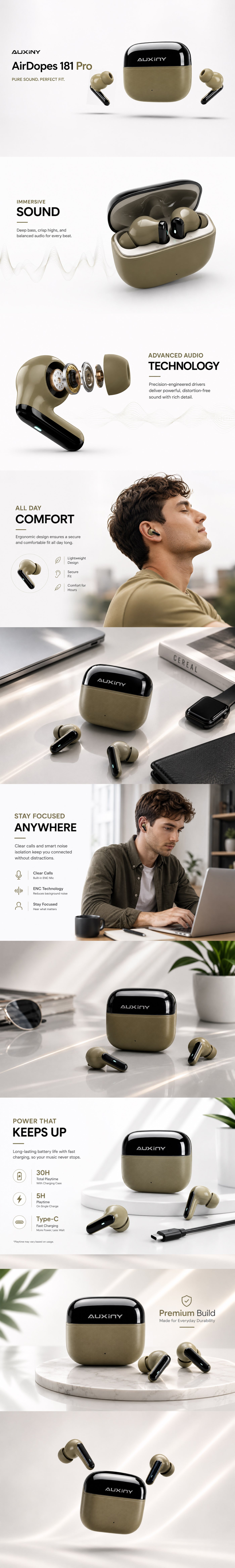 Auxiny Airdopes 181 Pro Wireless Earbuds