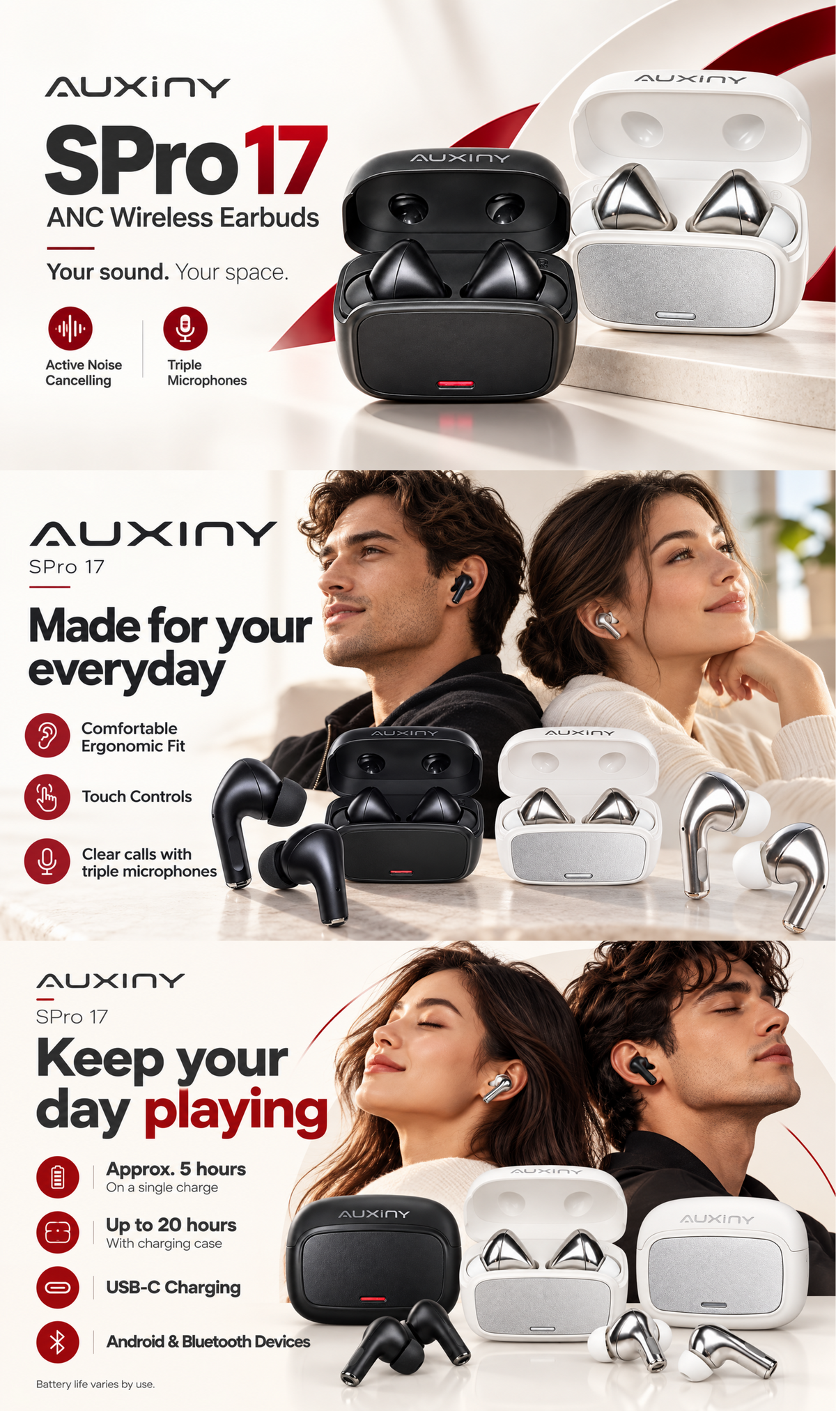 AUXINY SPro 17 Wireless Earbuds