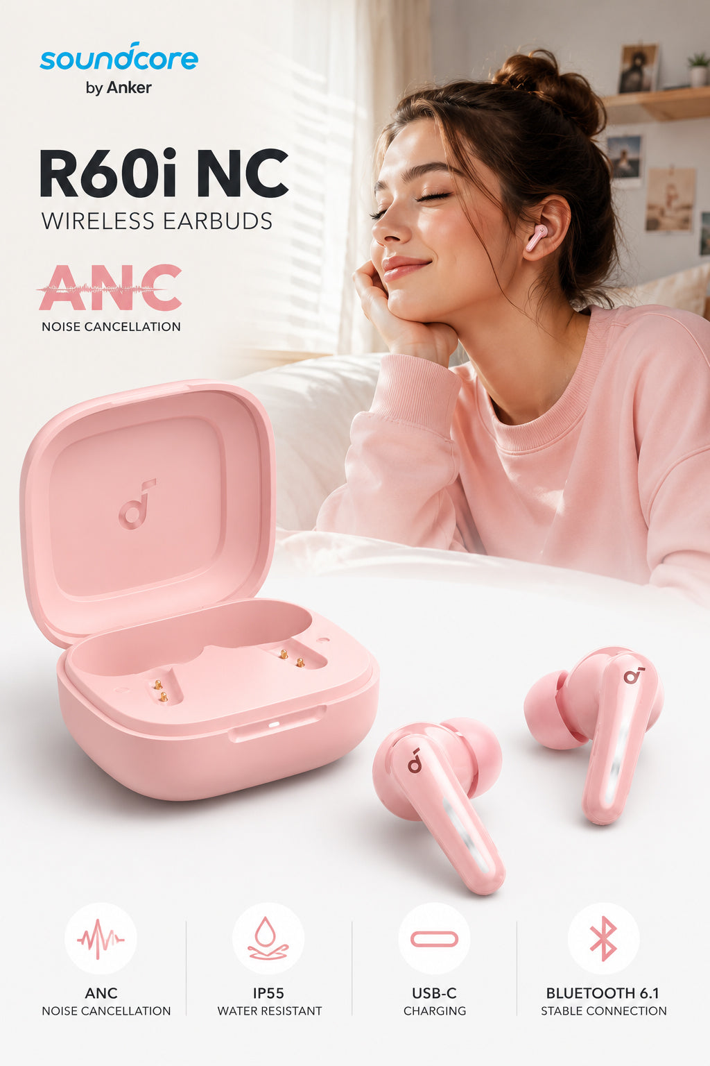 Anker Soundcore R60i NC Wireless Earbuds