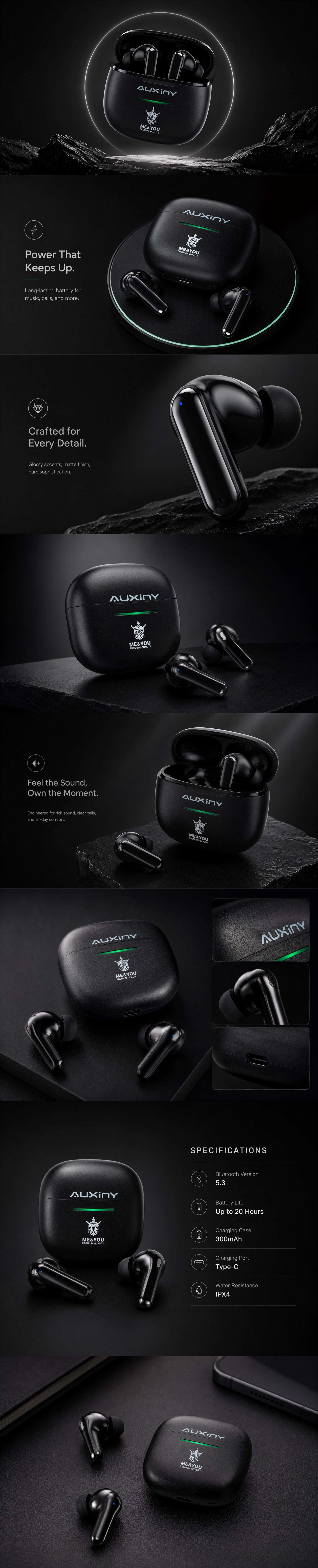 Auxiny HS-18 Wireless Bluetooth Earbuds