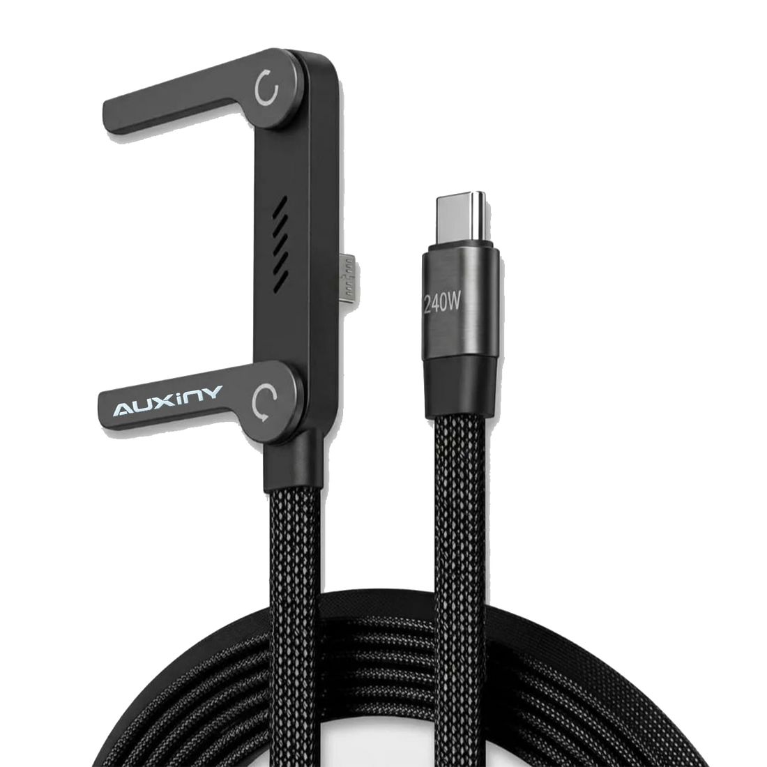 AUXINY 240W C to C Fast Charging Cable with 360° Aluminum Stand