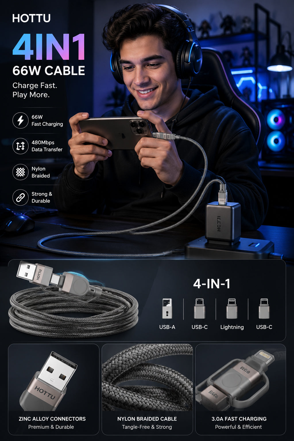 HOTTU SF15 4IN1 66 Watts CABLE