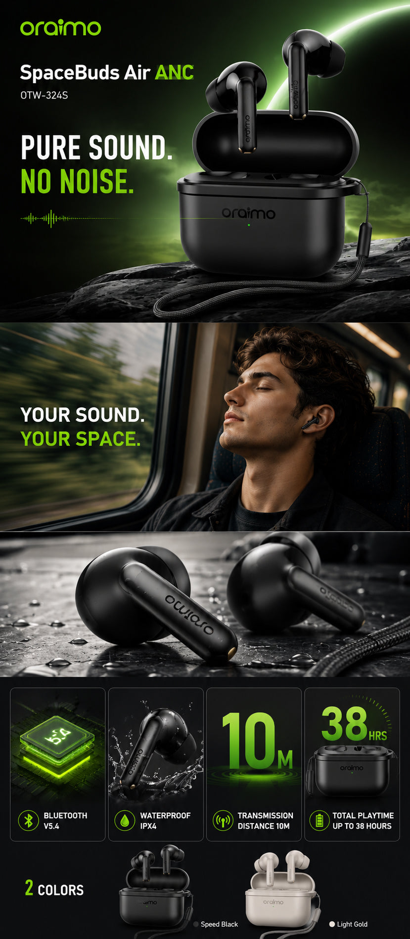 Oraimo SpaceBuds Air ANC OTW-324S
