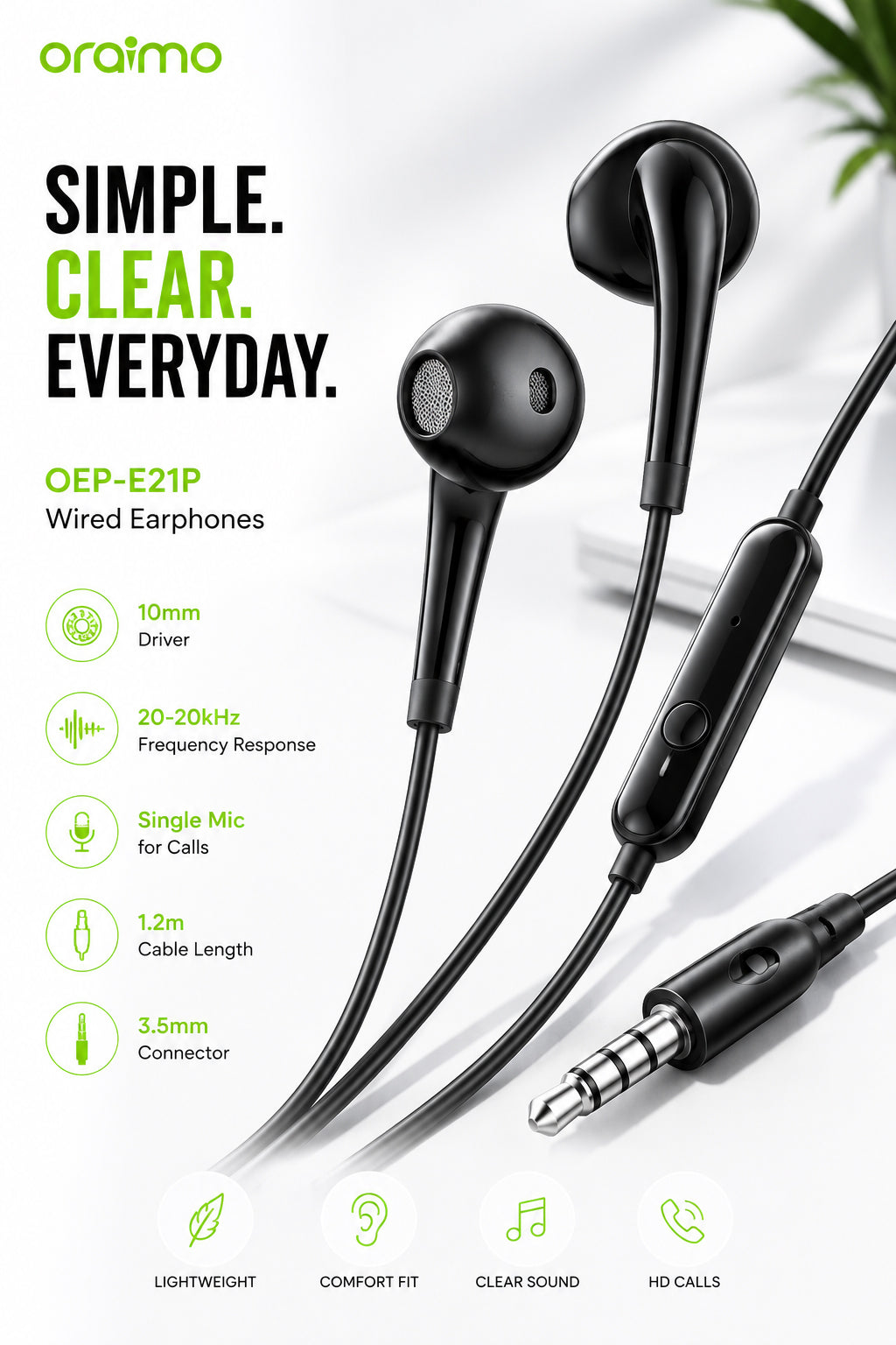 Oraimo Wired Headphones OEP-E21