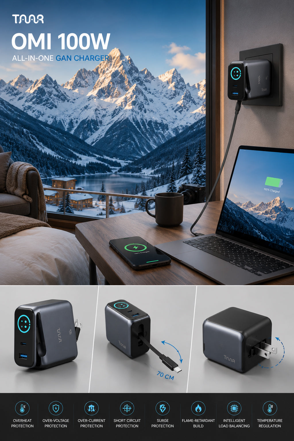 TAAR OMI 100W DISPLAY Gan Charger