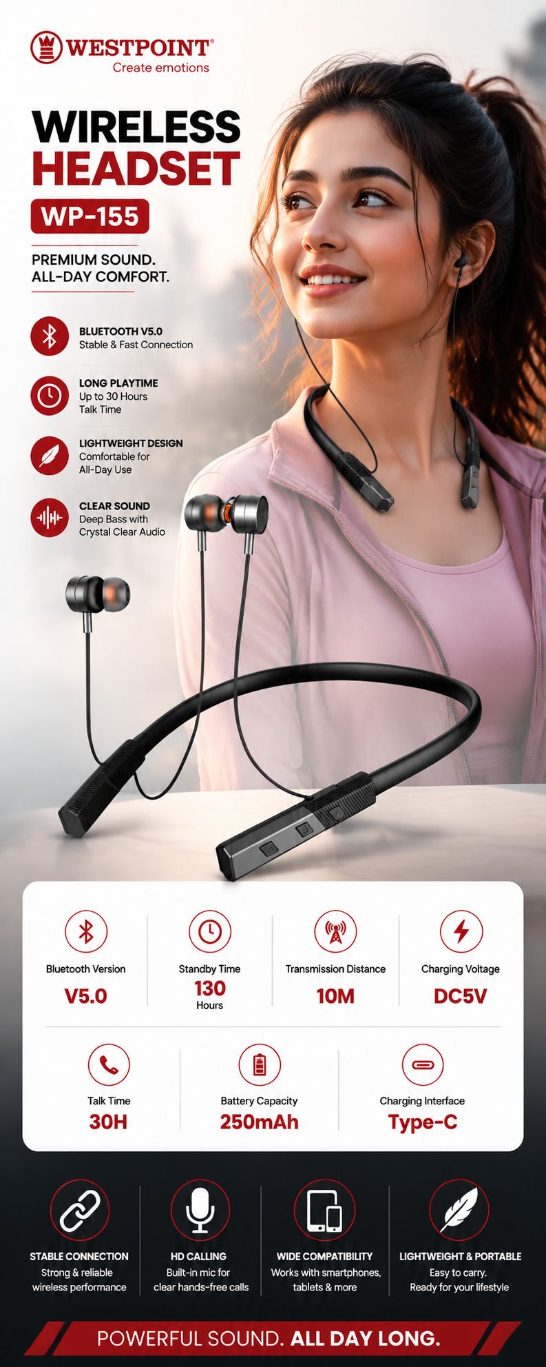 Westpoint Wireless Clear Sound Neckband